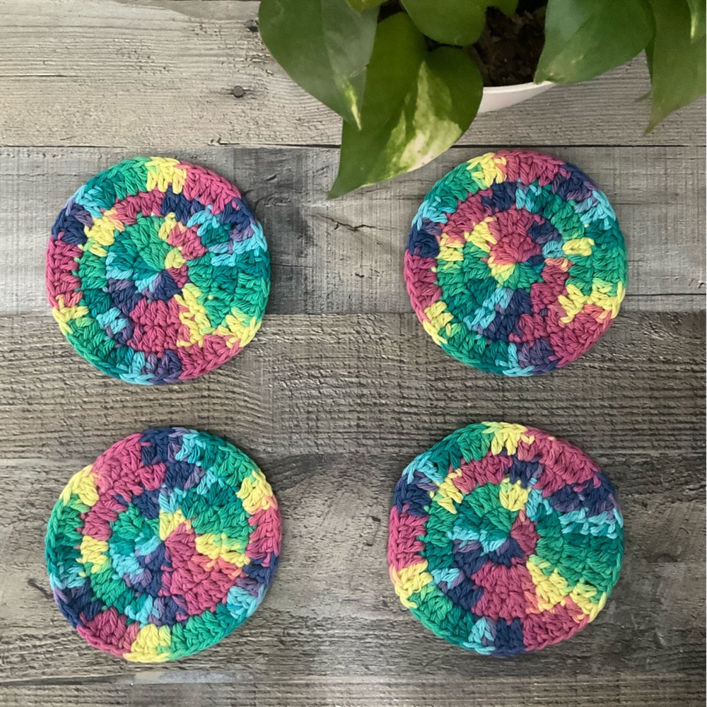 Handmade Drink Coasters Rainbow 4 Pack